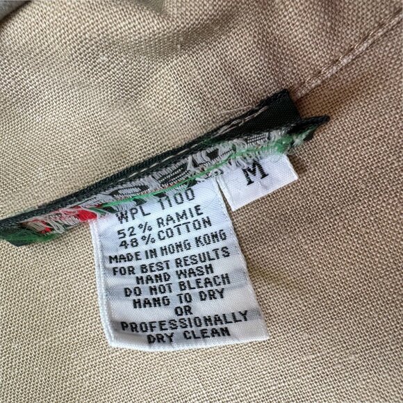 IZOD for Her LACOSTE Vintage 80s Tan Croc Preppy Lightweight Canvas Jacket M - Picture 5 of 10